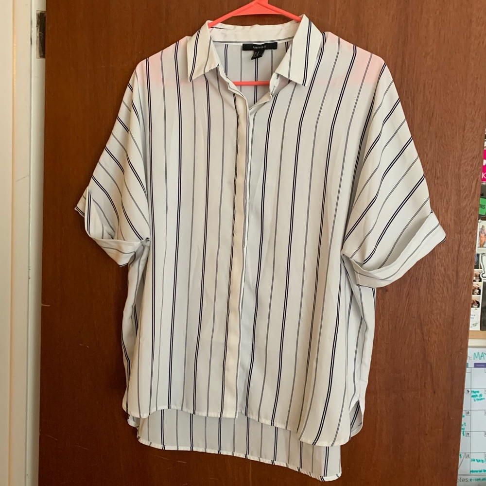 Black & White Striped Button Down
